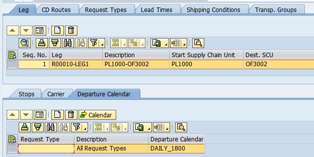 Календарь отправки маршрута в SAP EWM