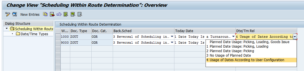 Scheduling within route determination